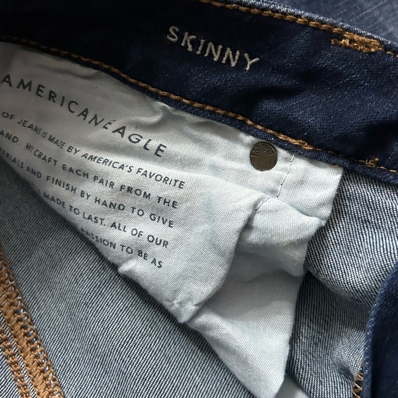 American Eagle Outfitters Deep Indigo Skinny Jeans Size 14 Short - Picture 3 of 5